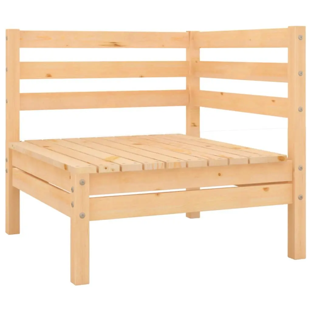 Solid Pinewood 4-Piece Garden Lounge Set in Brown