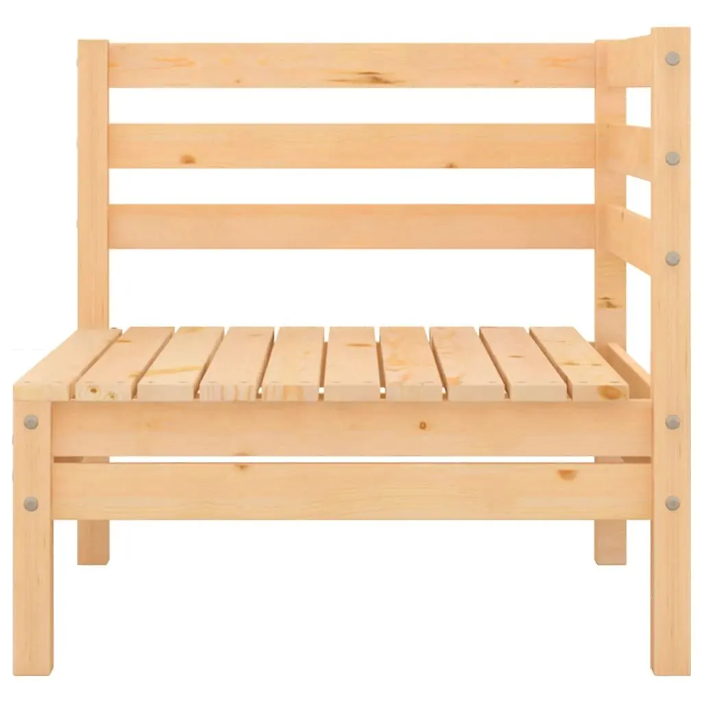 Solid Pinewood 4-Piece Garden Lounge Set in Brown