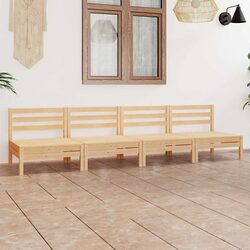 Premium 4 Piece Solid Wood Pine Garden Lounge Set