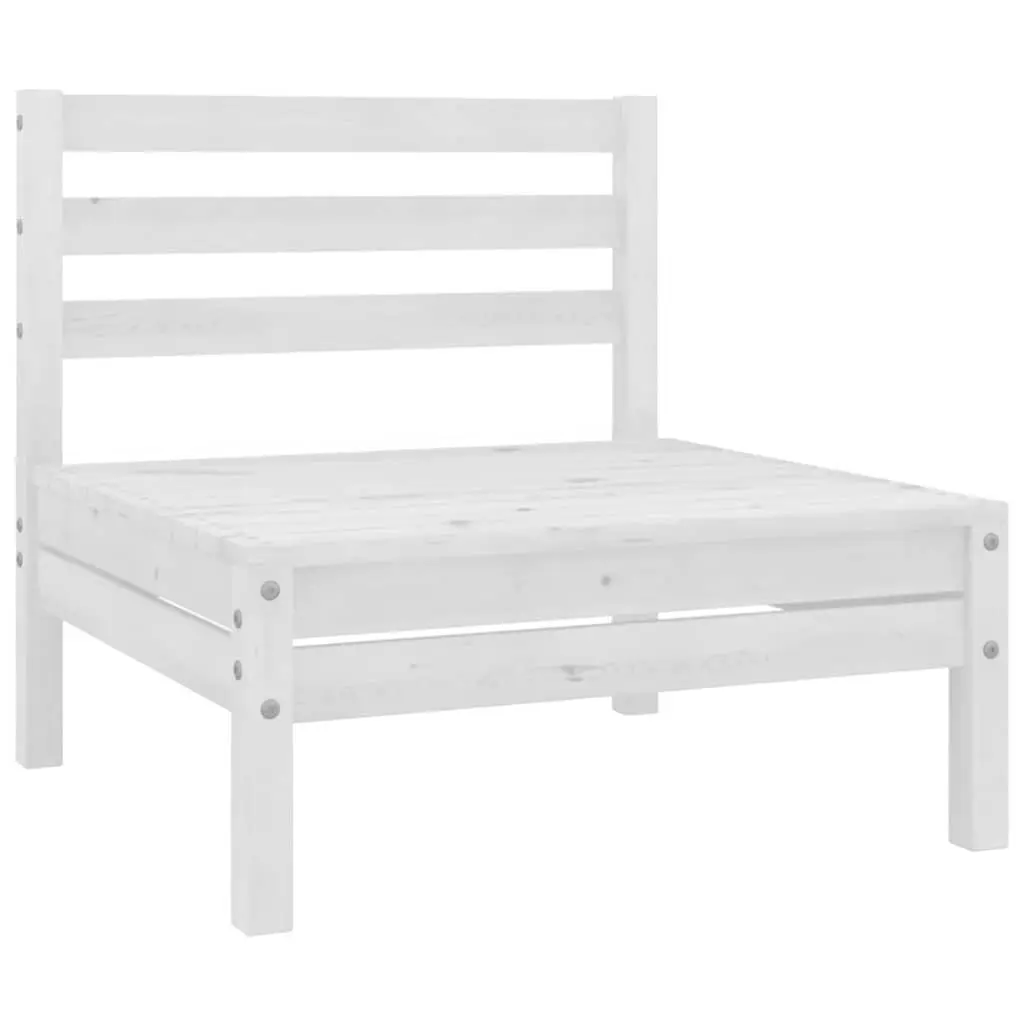 3 Piece White Pinewood Garden Lounge Set