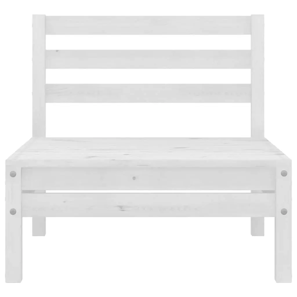3 Piece White Pinewood Garden Lounge Set