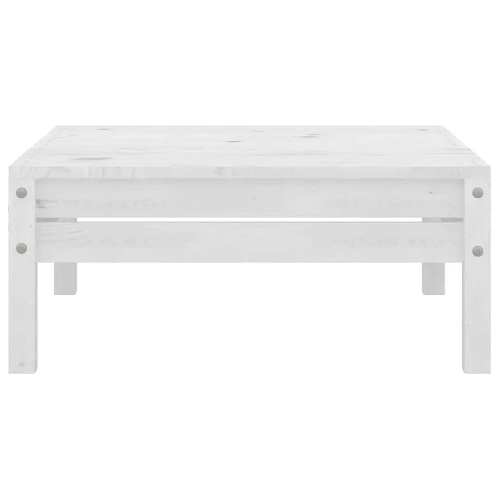 3 Piece White Pinewood Garden Lounge Set