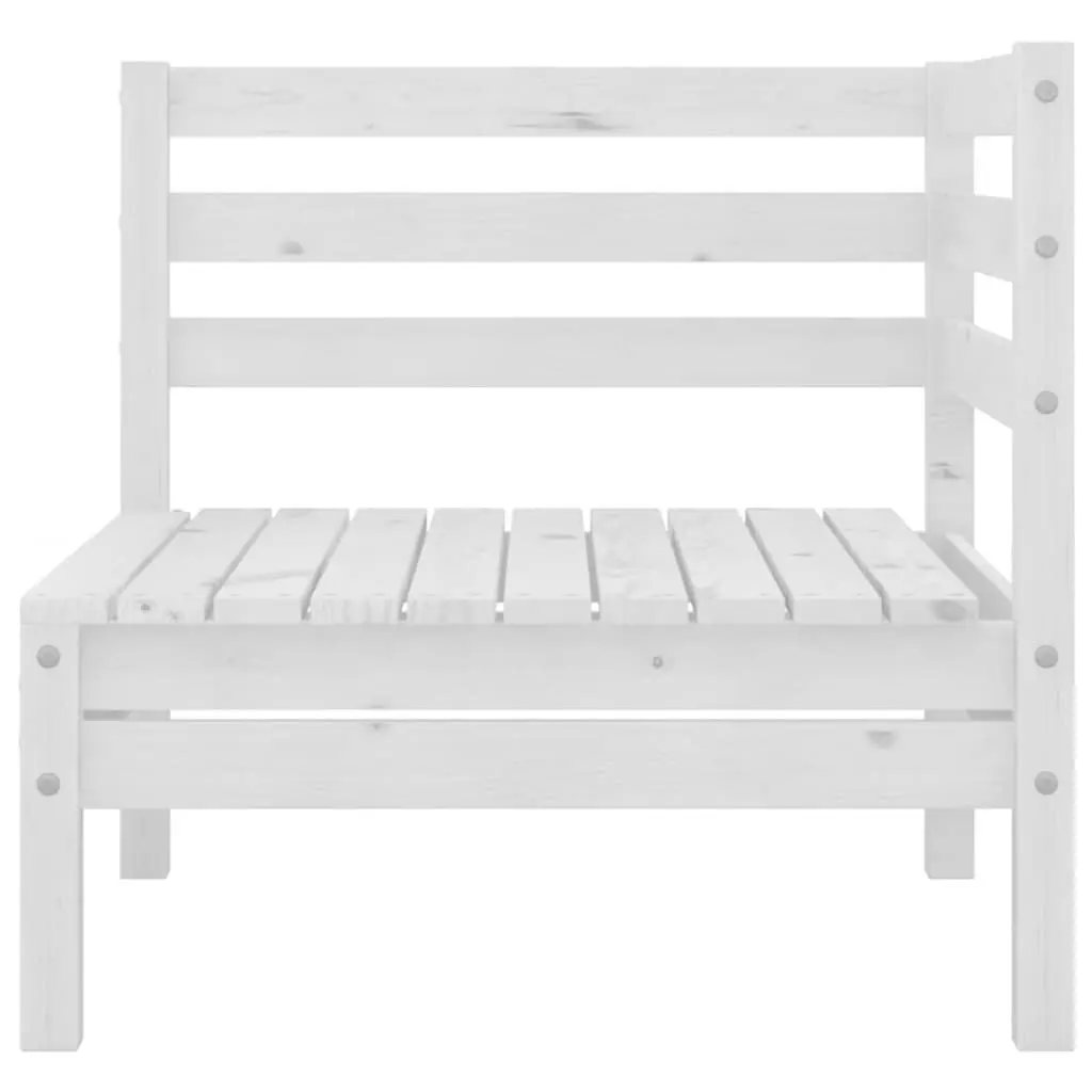 3 Piece White Pinewood Garden Lounge Set