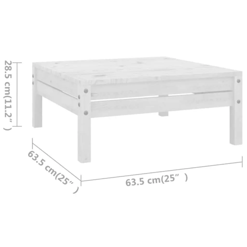 5 Piece Outdoor Lounge Set in White Solid Pinewood