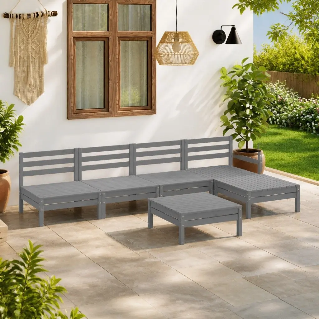 Modular 6 Piece Garden Lounge Set for Outdoor Relaxation