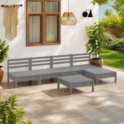 Modular 6 Piece Garden Lounge Set for Outdoor Relaxation