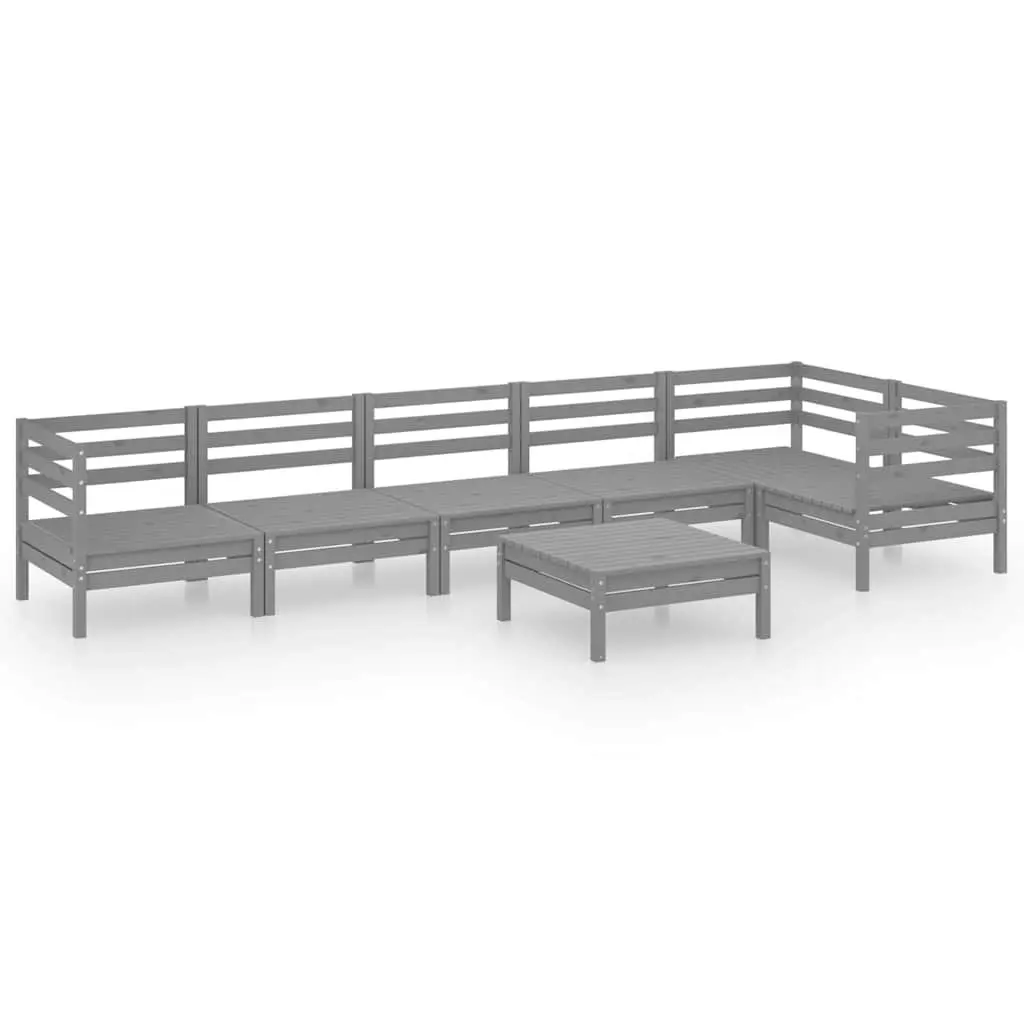 7 Piece Solid Wood Garden Lounge Set for Outdoor Spaces