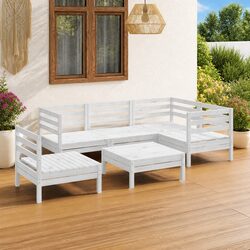 Durable 6 Piece Wooden Garden Lounge Set for Outdoor Spaces