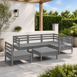 6-Piece Outdoor Garden Lounge Set in Grey