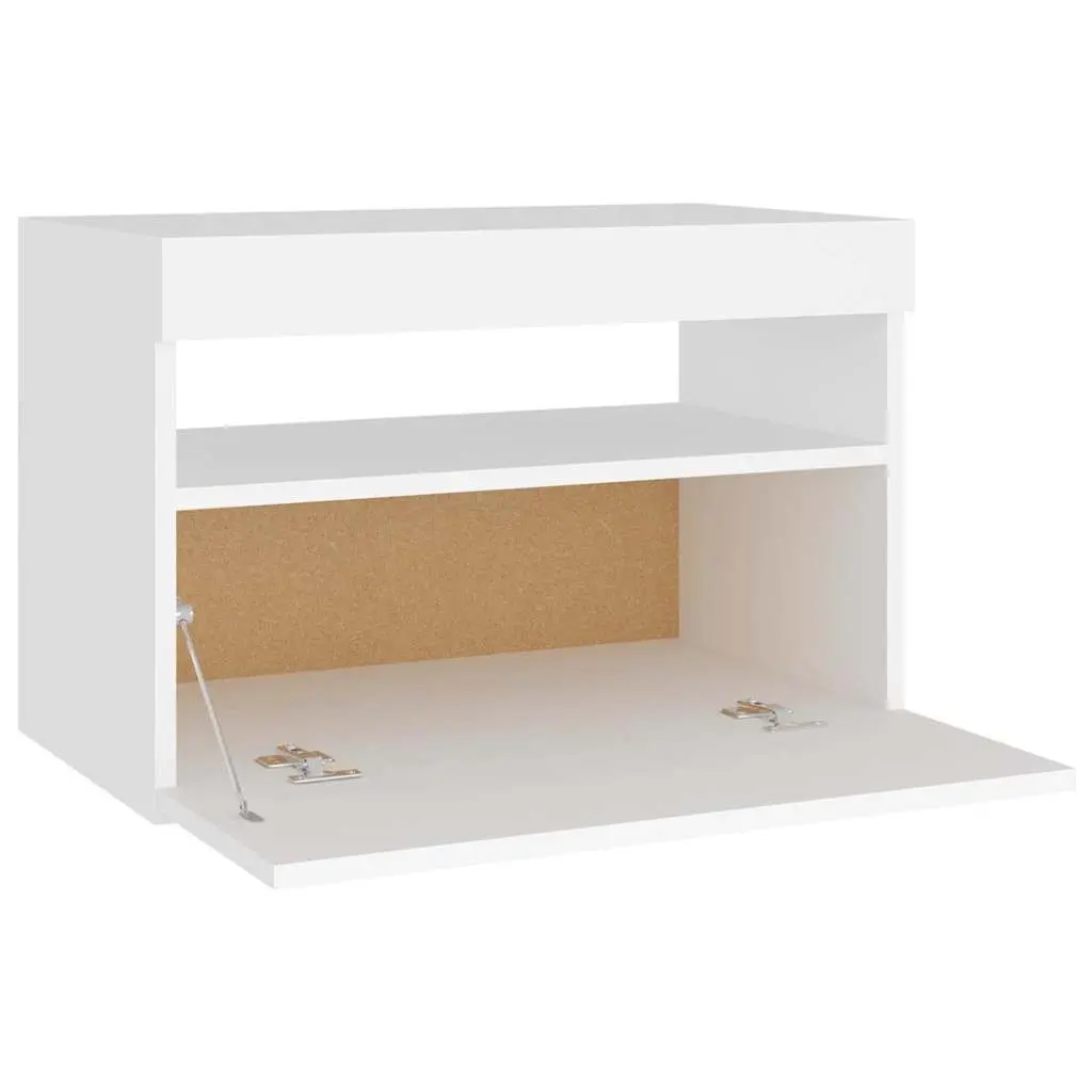 White Bedside Cabinet with RGB LED Lights