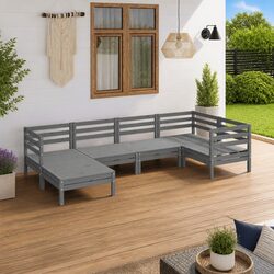 Sturdy 6-Piece Modular Garden Lounge Set in Grey