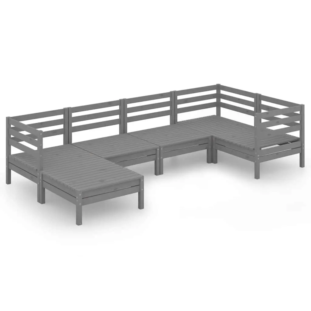 6-Piece Modular Garden Lounge Set in Grey