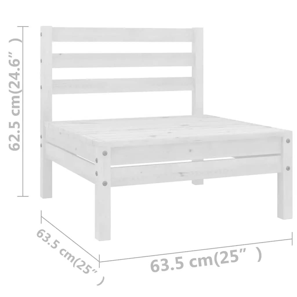 9 Piece Modular White Wooden Garden Lounge Set
