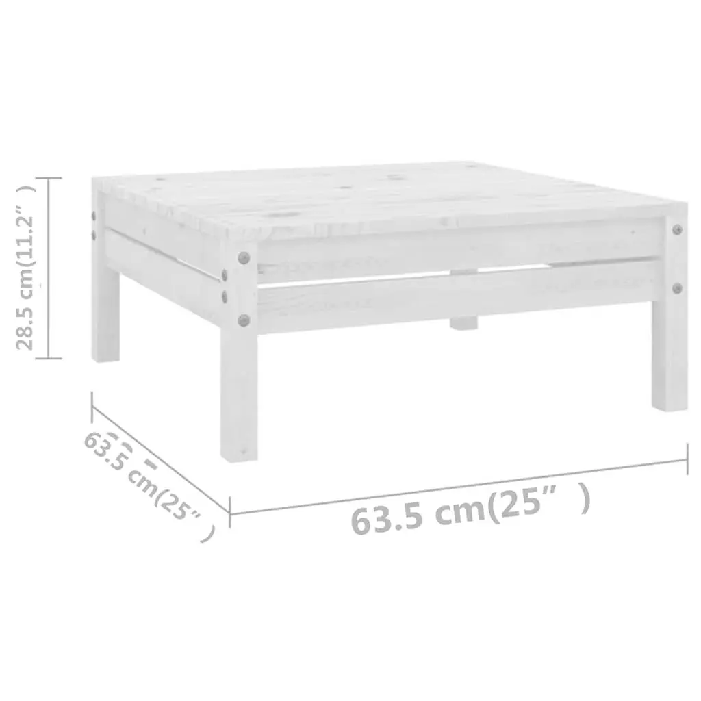 9 Piece Modular White Wooden Garden Lounge Set