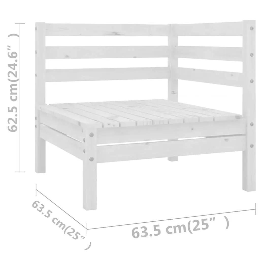 9 Piece Modular White Wooden Garden Lounge Set