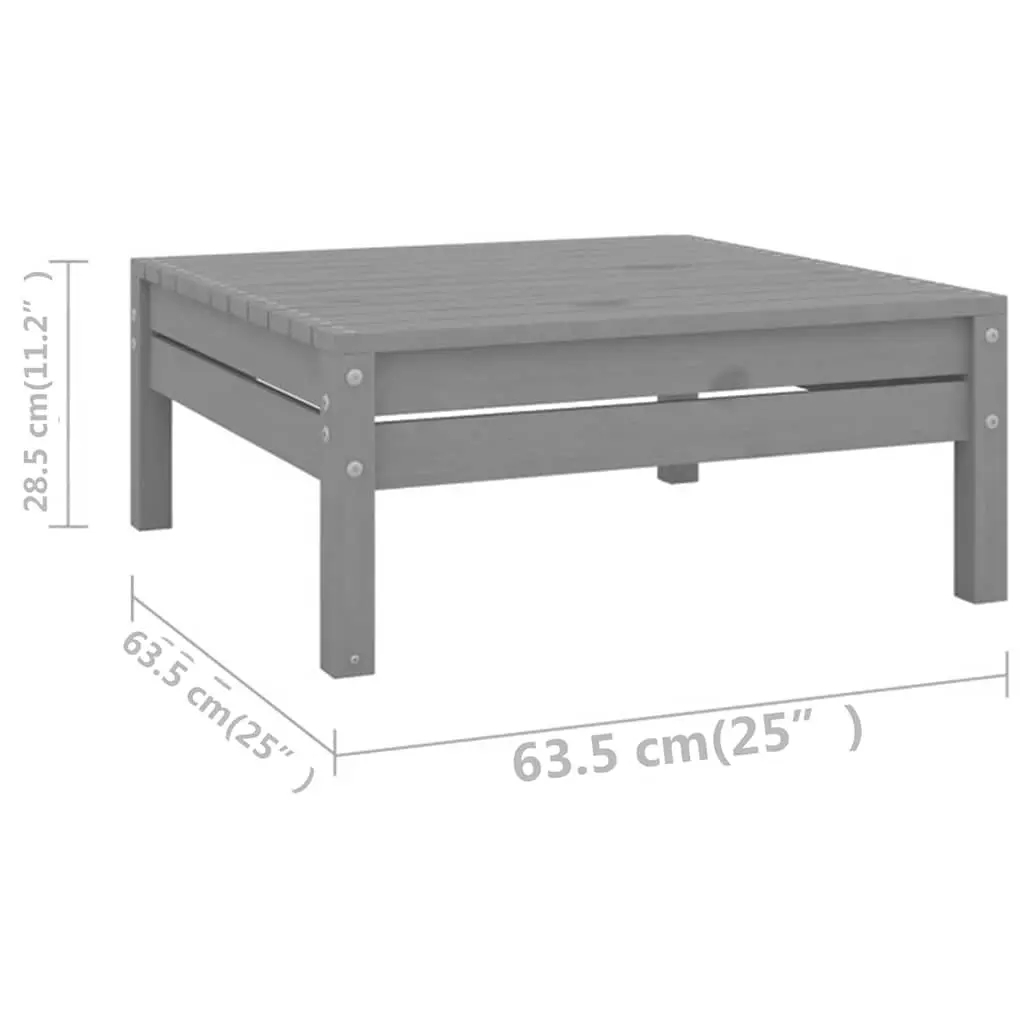 Garden Lounge Set Solid Pinewood 9 Piece Grey Modular Patio Furniture