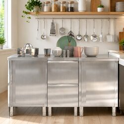 Stainless Steel Commercial Kitchen Storage Cabinet Set
