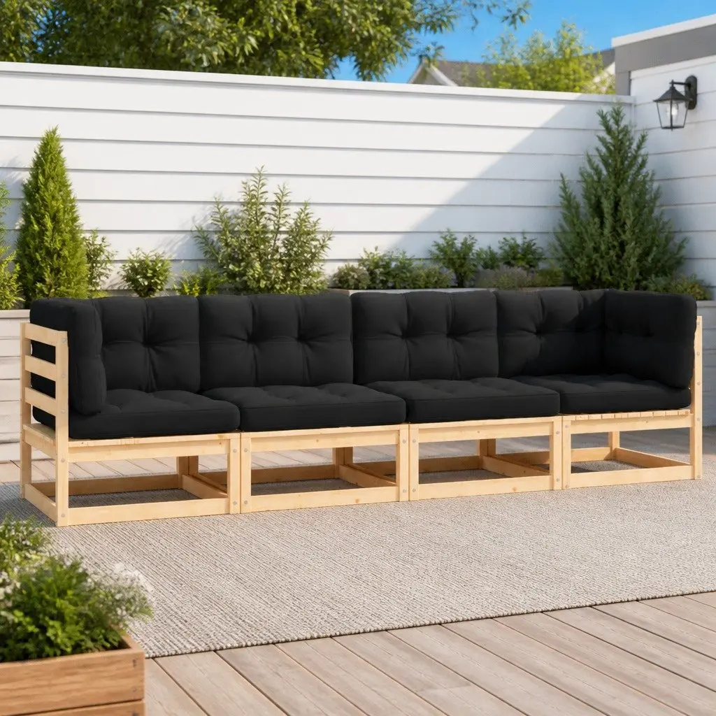 4 Piece Outdoor Sofa Set with Cushions
