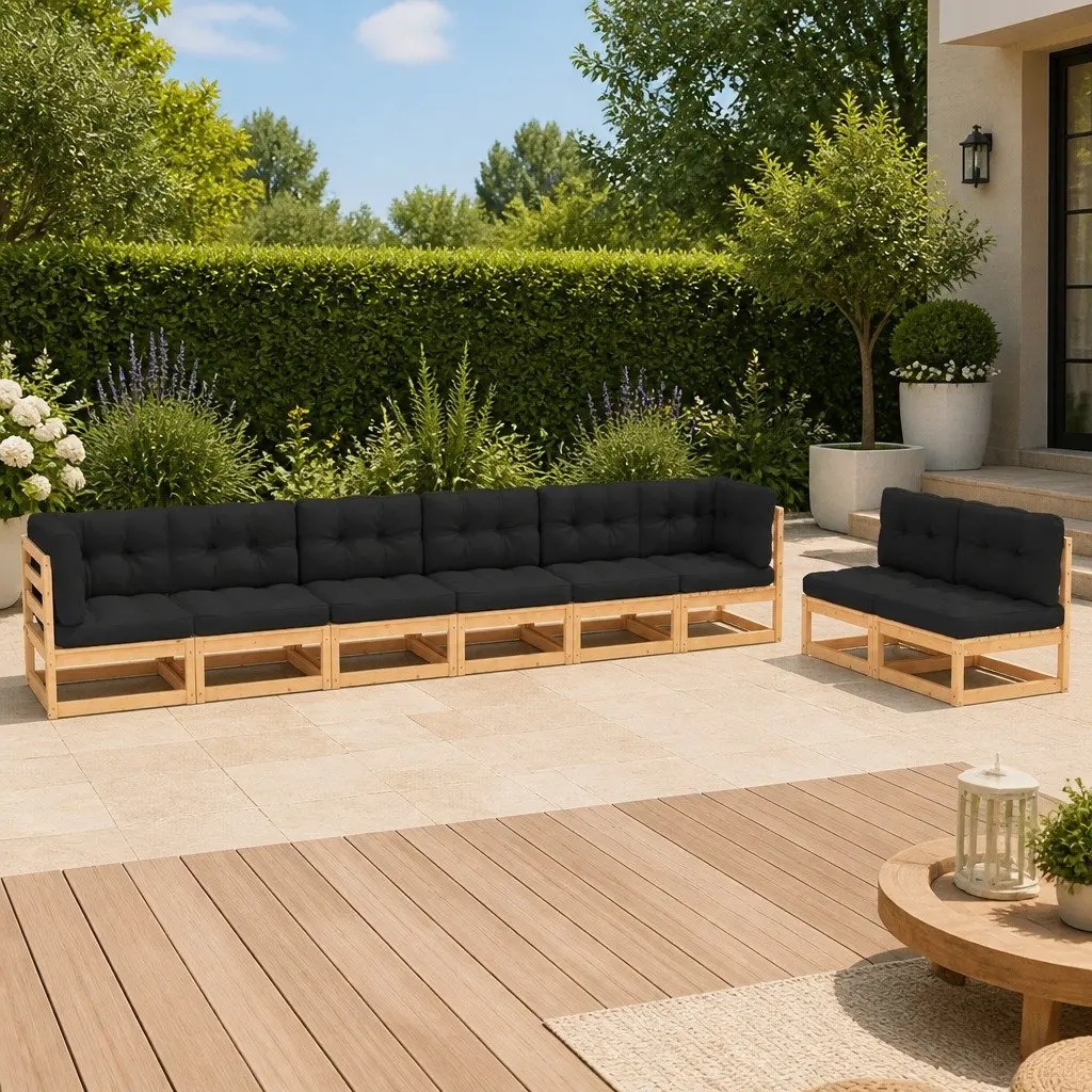 8 Piece Anthracite Outdoor Lounge Set with Cushions