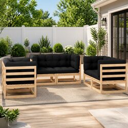 6 Piece Anthracite Garden Lounge Set with Cushions