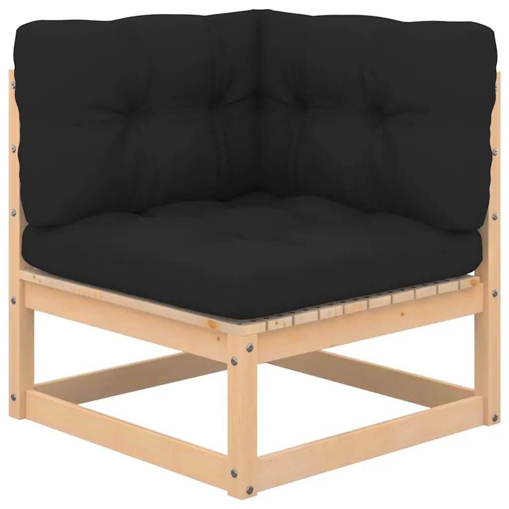 7 Piece Pinewood Outdoor Lounge Set with Cushions