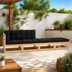 Durable 4 Piece Outdoor Lounge Set with Cushions