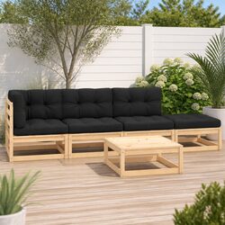 Durable 5 Piece Garden Lounge Set with Cushions