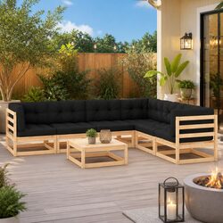 High-Quality 7 Piece Garden Lounge Set with Cushions
