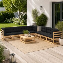 Premium 8 Piece Outdoor Garden Lounge Set with Cushions