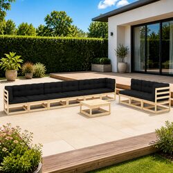 10-Piece Modular Garden Lounge Set with Cushions