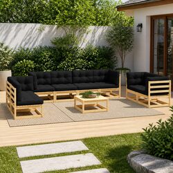 Durable 9 Piece Modular Garden Lounge Set