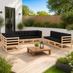 Durable 8 Piece Garden Lounge Set with Modular Design
