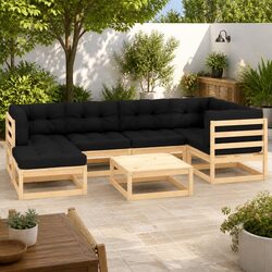7-Piece Modular Garden Lounge Set with Cushions