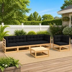 Premium 6 Piece Garden Lounge Set with Cushions
