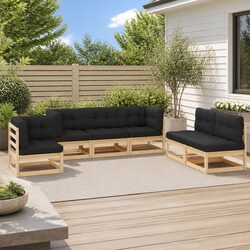 Sturdy 6 Piece Anthracite Garden Lounge Set for Outdoors