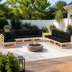 Sturdy 7 Piece Outdoor Lounge Set with Cushions