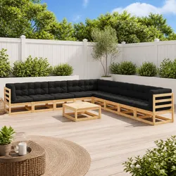 10 Piece Anthracite Modular Garden Lounge Set with Cushions