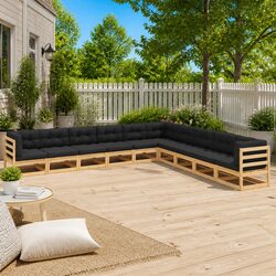 Sturdy 10 Piece Anthracite Garden Lounge Set with Cushions