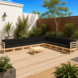 11-Piece Anthracite Garden Lounge Set with Cushions
