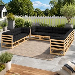 10-Piece Outdoor Modular Garden Lounge Set in Anthracite