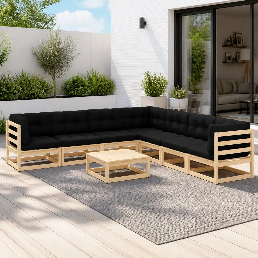 8-Piece Modular Garden Lounge Set with Cushions