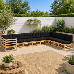 Premium 10 Piece Garden Lounge Set with Cushions