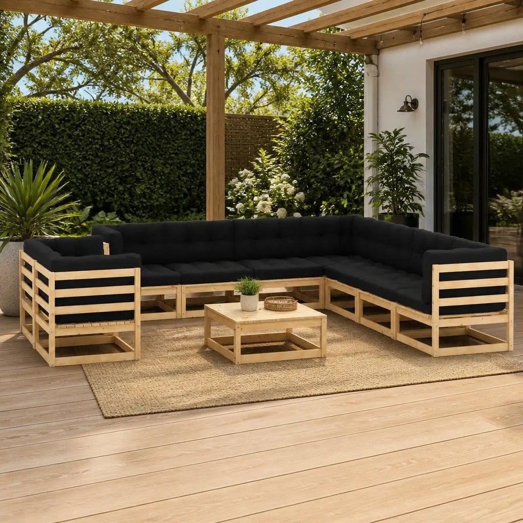 10 Piece Pallet Sofa Garden Lounge Set