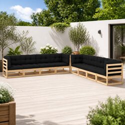 Sturdy 8 Piece Garden Lounge Set with Anthracite Cushions