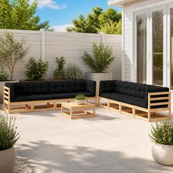 Premium 9 Piece Garden Lounge Set for Stylish Outdoors