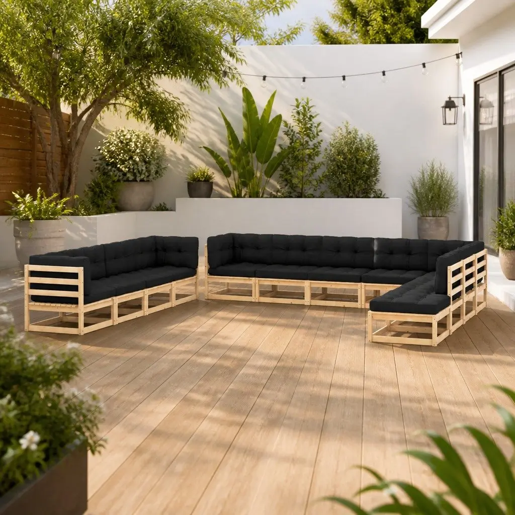 12 Piece Outdoor Lounge Set with Cushions