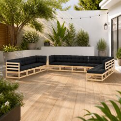 Durable 12 Piece Outdoor Lounge Set with Cushions