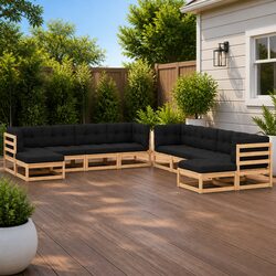 Premium 10 Piece Garden Lounge Set with Anthracite Cushions