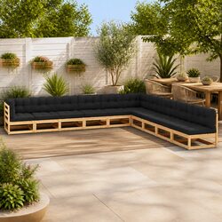Premium 10 Piece Pallet Sofa Set for Outdoor Relaxation