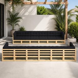 Pinewood Garden Lounge Set - 12 Piece Patio Furniture